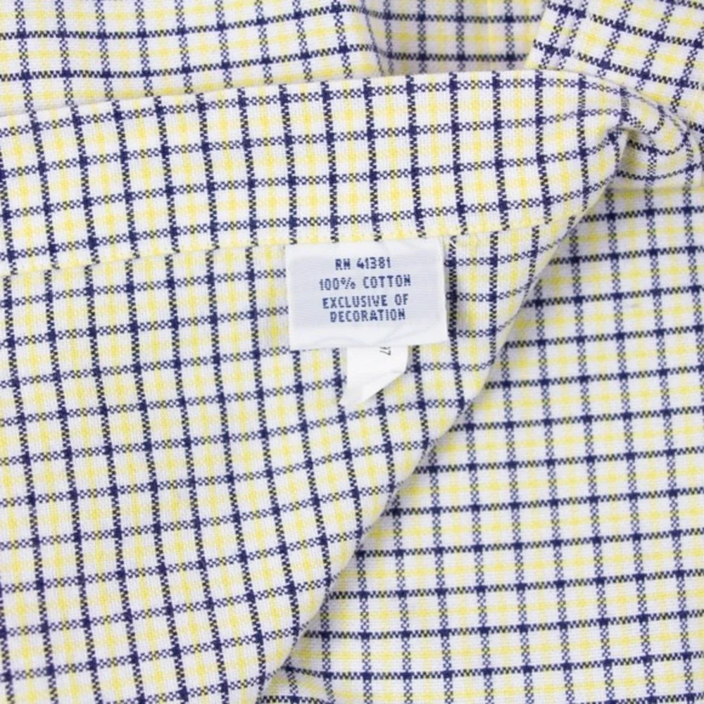Polo‎ Ralph Lauren Mens L Yellow Custom Fit Shirt Plaid Polo Flesh Pony